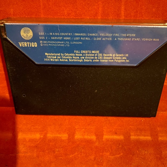 Vintage Big Country The Crossing 1983 Vertigo Records Cassette Tape - Picture 2 of 5